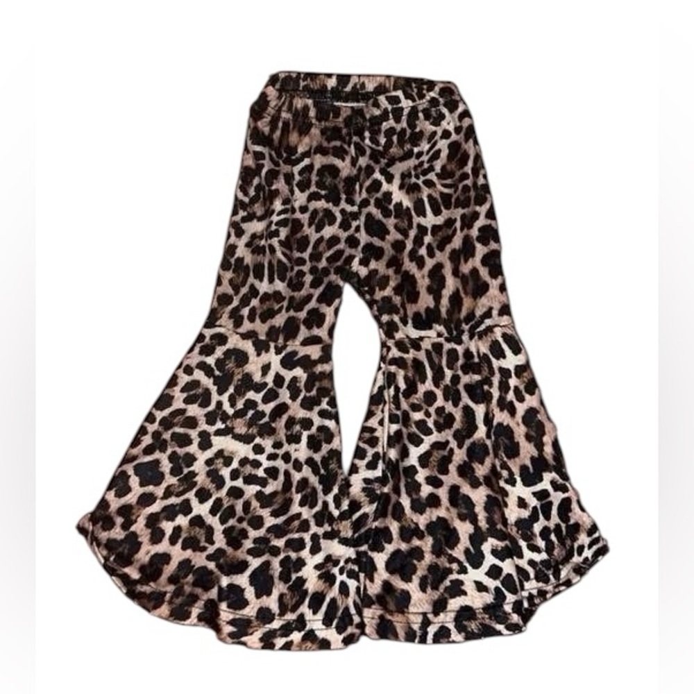 SOLD ON FB. Leopard Print Kids Flared Pants
